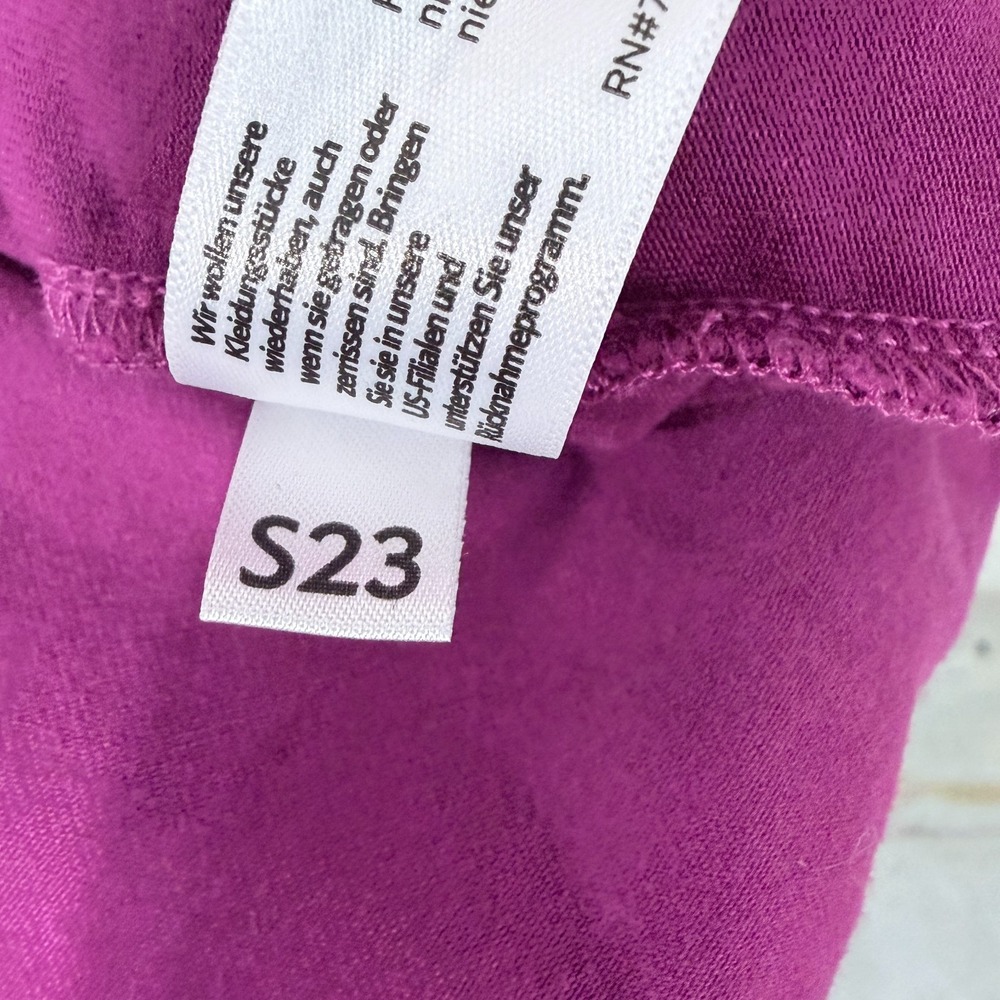 EILEEN FISHER Organic-Cotton Round-Neck T-Shirt Dress Purple Pockets Petite S - Picture 5 of 6